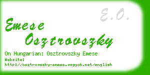 emese osztrovszky business card